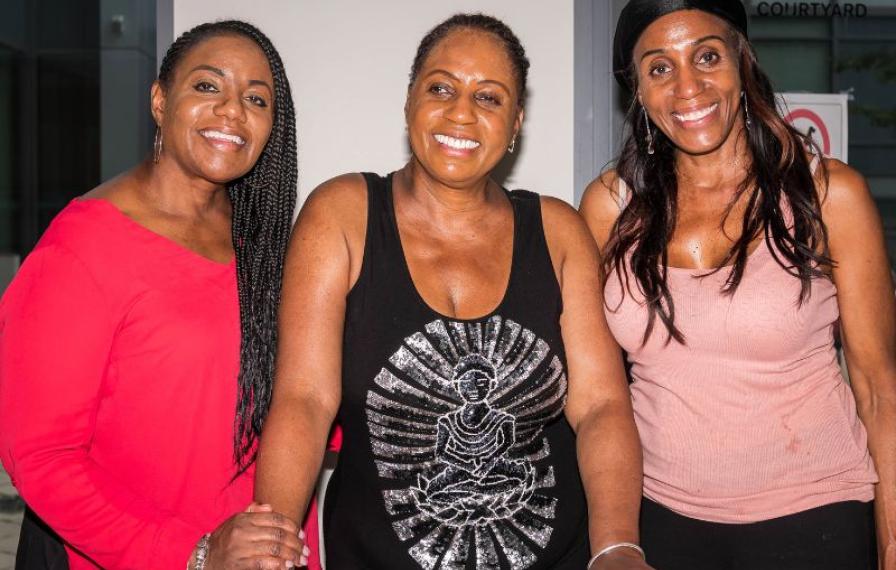 Karlene Nation (centre) and her two sisters – Ninia (left) and Annette (right)