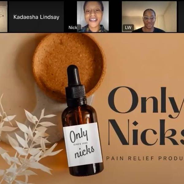 Be.Build.Brand online pitch of 'Only Nicks' pain product. Tincture bottle.