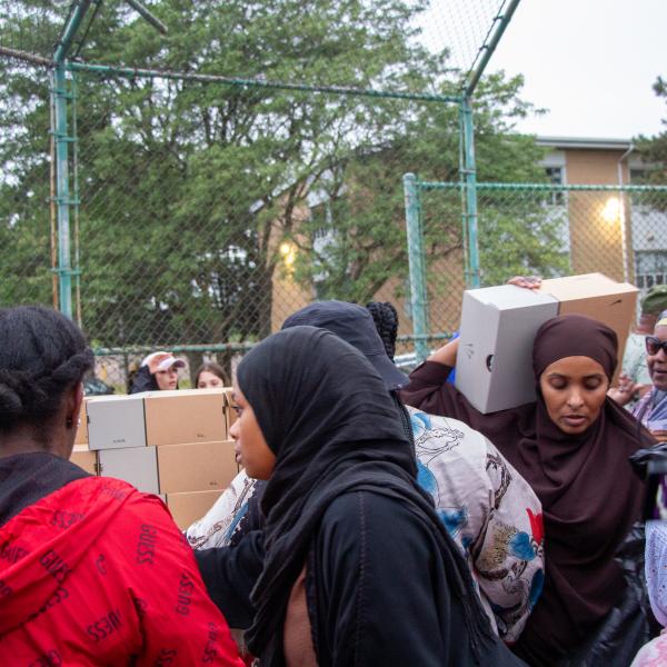 Giveaways of shoes, backpacks and school supplies were made possible by Unison, TCHC and TPS.