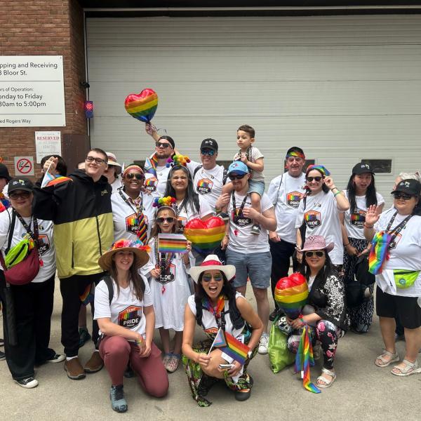 TCHC employees gathered for a group shot at the Pride Parade 