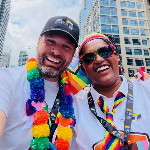 Co-chairs Junior and Sarah at the Pride Parade