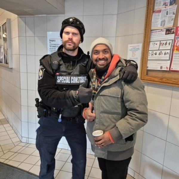 A CSU Special Constable with a tenant.