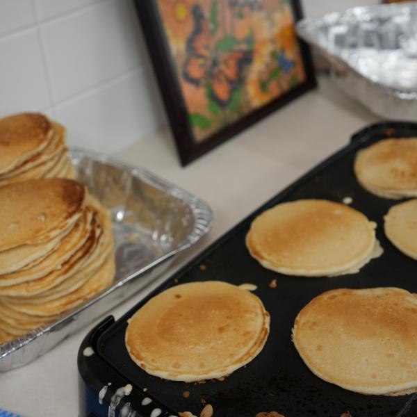 Pancakes at Glen Everest community kitchen