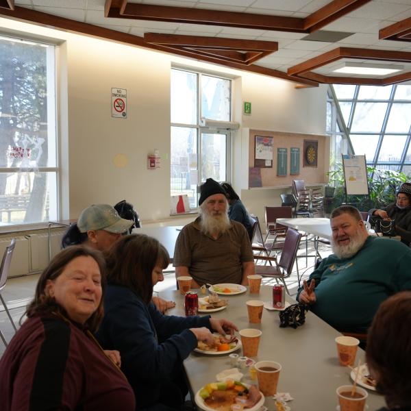 Tenants enjoying pancakes for breakfast 