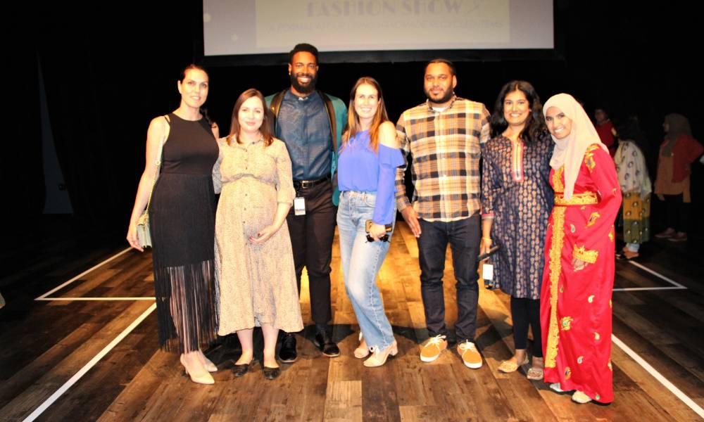 A group shot at the Regent Park "Sewing the Climate" fashion show