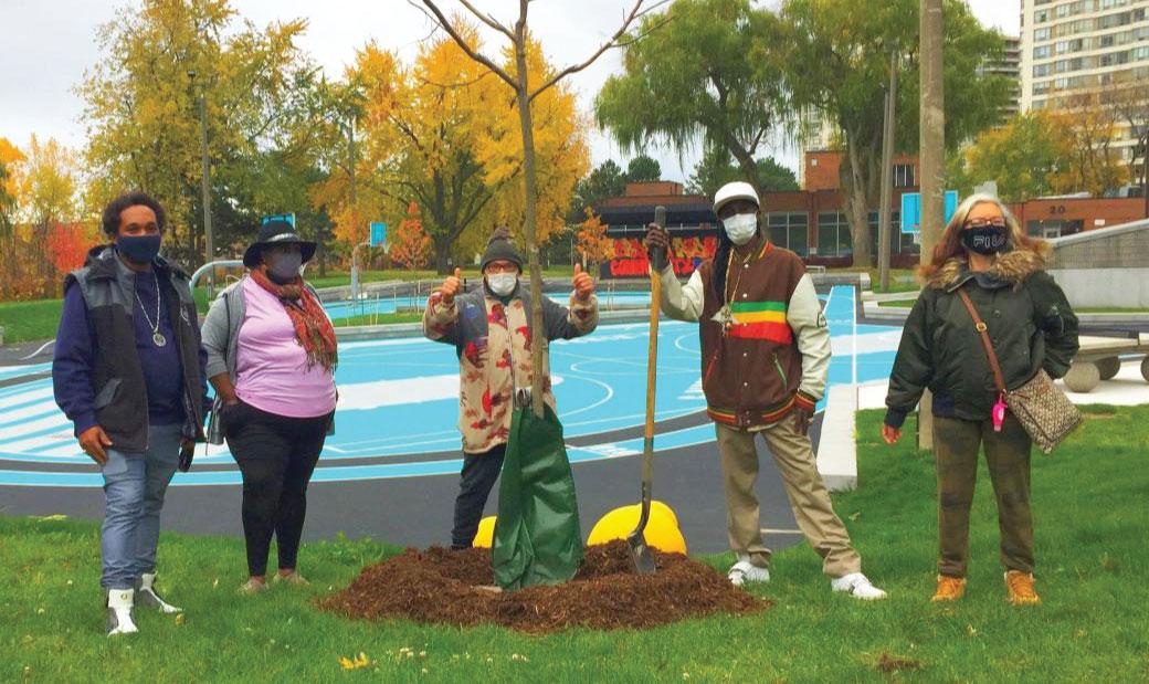 People planting a tree