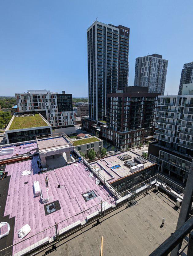 View from the (near) top: Looking out at the progress of construction at 16N from the 12th floor of the 15-storey tower. 