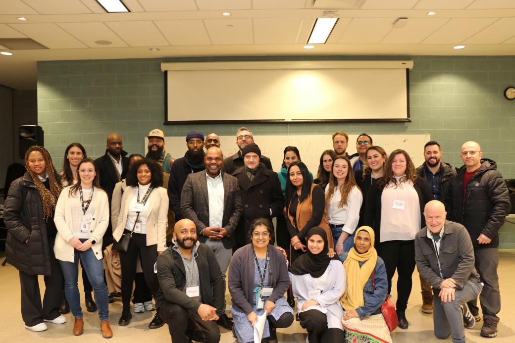  Toronto Community Housing’s Regent Park revitalization project team poses for a photo with members of its developer partners, Daniels (Phases 1-3) and Tridel (Phases 4-5), and Councillor Chris Moise (centre, fourth from the left).