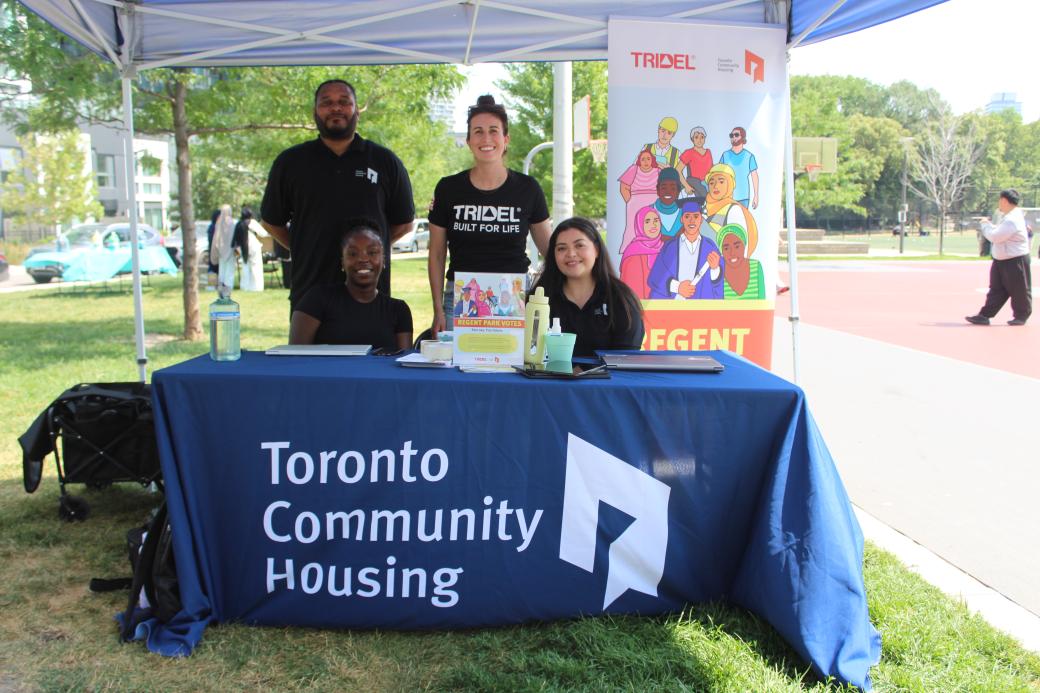 TCHC and Tridel staff at Regent Park voting event