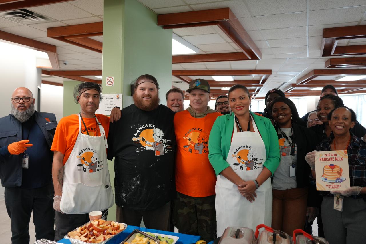 TCHC staff and food service workers at Pancake MIX Glen Everest  