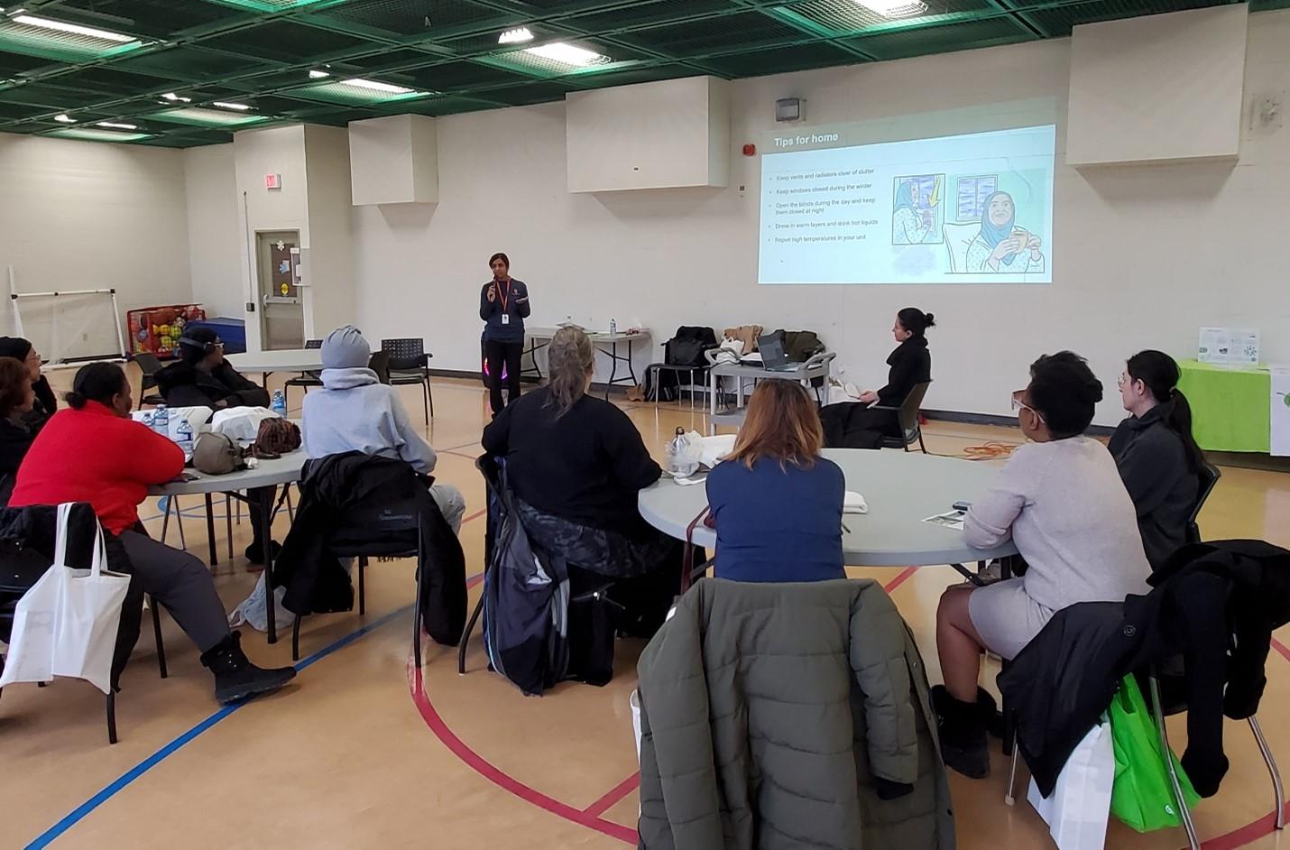 TCHC staff facilitate training of tenant leaders on environmental conservation.