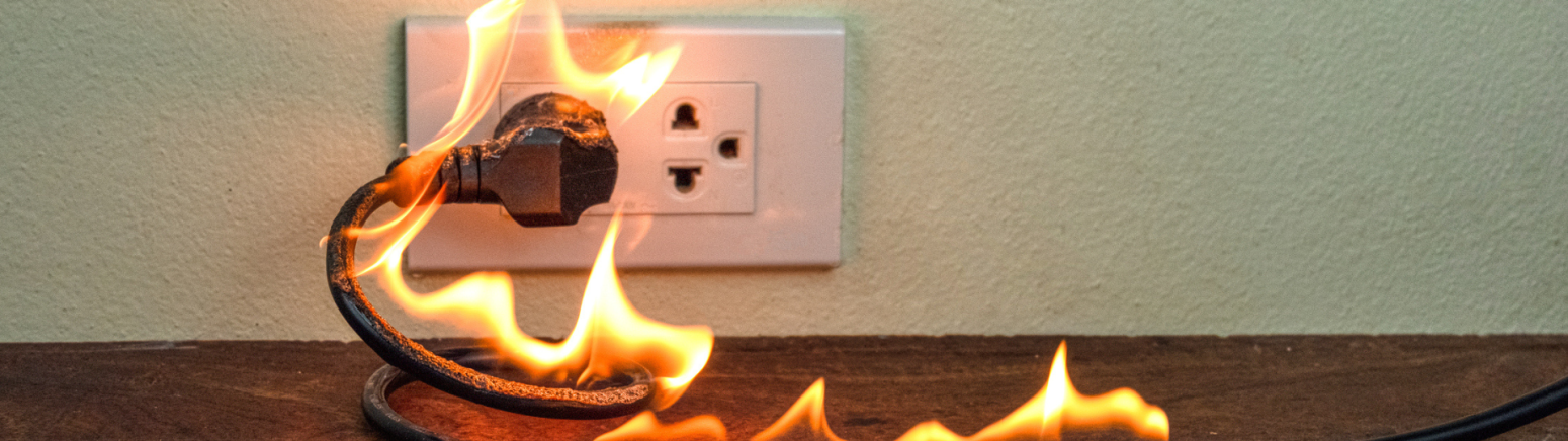 Electric short circuit failure resulting in electric fire. 