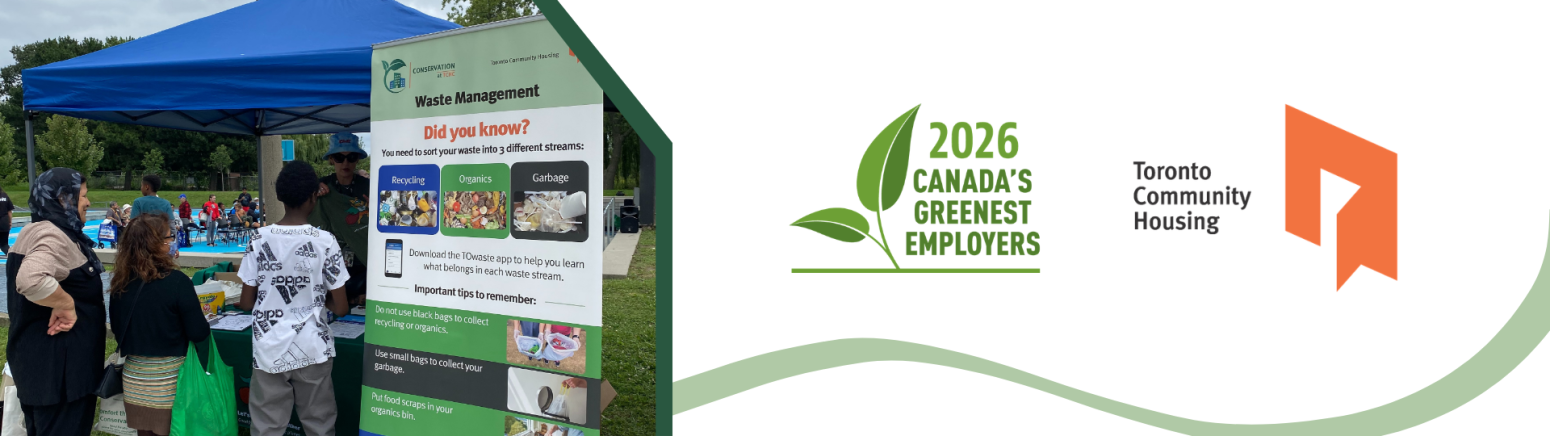 TCHC staff talking to tenants about conservation at an outdoor event