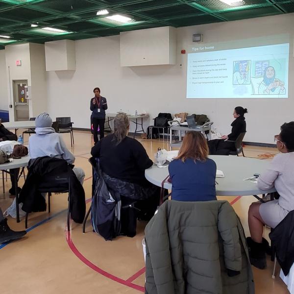 TCHC staff facilitate training of tenant leaders on environmental conservation.