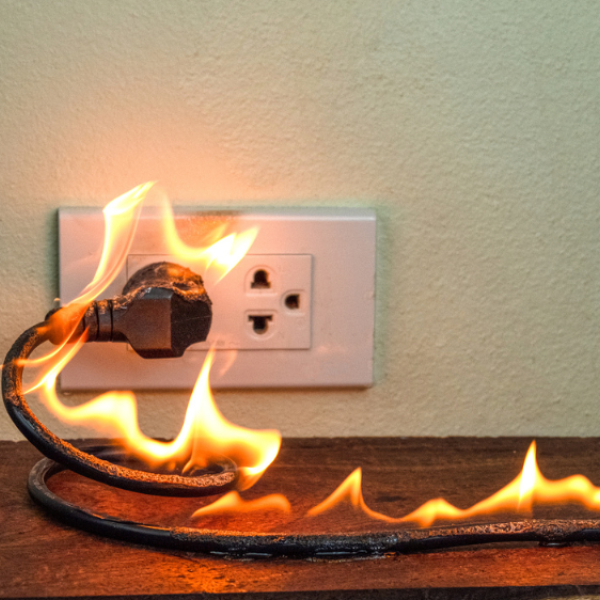 Electric short circuit failure resulting in electric fire. 