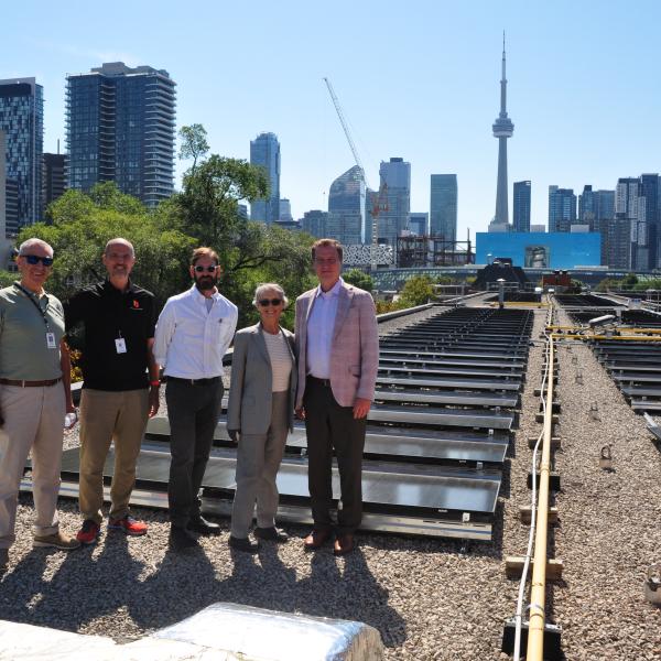Solar panels on top of a roof at Henry and Lambertlodge